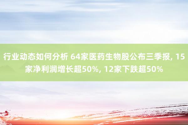 行业动态如何分析 64家医药生物股公布三季报, 15家净利润增长超50%, 12家下跌超50%