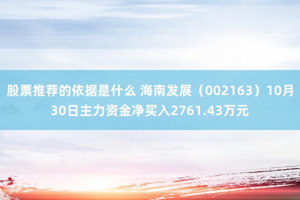 股票推荐的依据是什么 海南发展（002163）10月30日主力资金净买入2761.43万元