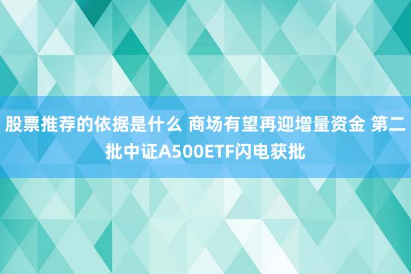 股票推荐的依据是什么 商场有望再迎增量资金 第二批中证A500ETF闪电获批