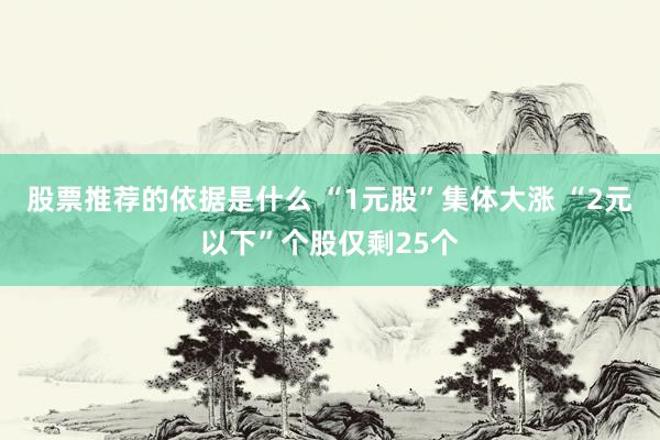 股票推荐的依据是什么 “1元股”集体大涨 “2元以下”个股仅剩25个