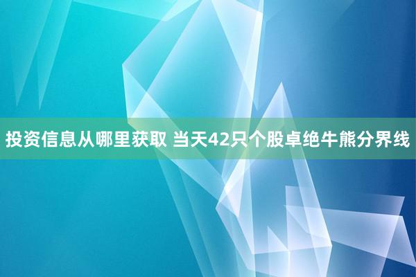 投资信息从哪里获取 当天42只个股卓绝牛熊分界线