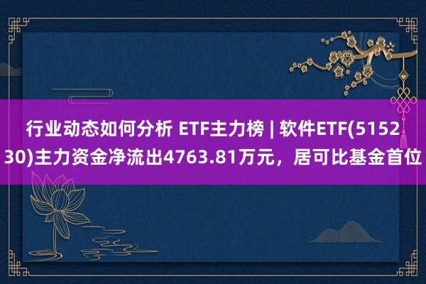 行业动态如何分析 ETF主力榜 | 软件ETF(515230)主力资金净流出4763.81万元，居可比基金首位