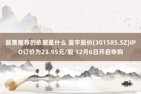 股票推荐的依据是什么 蓝宇股份(301585.SZ)IPO订价为23.95元/股 12月6日开启申购