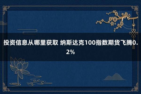 投资信息从哪里获取 纳斯达克100指数期货飞腾0.2%