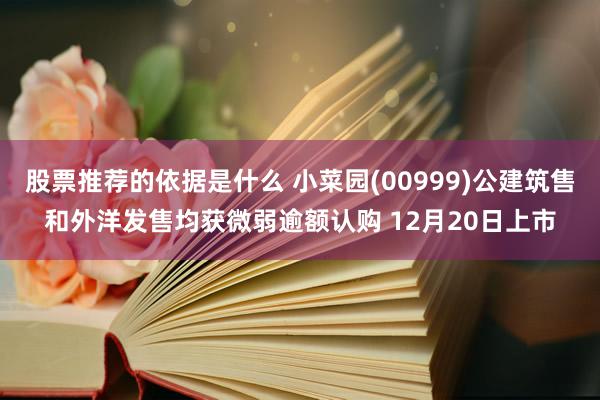 股票推荐的依据是什么 小菜园(00999)公建筑售和外洋发售均获微弱逾额认购 12月20日上市