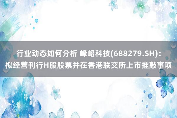 行业动态如何分析 峰岹科技(688279.SH)：拟经营刊行H股股票并在香港联交所上市推敲事项