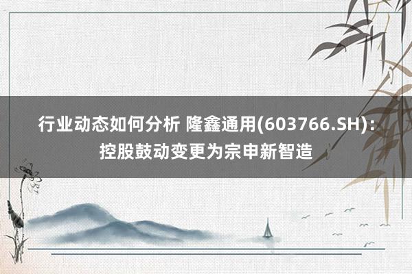 行业动态如何分析 隆鑫通用(603766.SH)：控股鼓动变更为宗申新智造