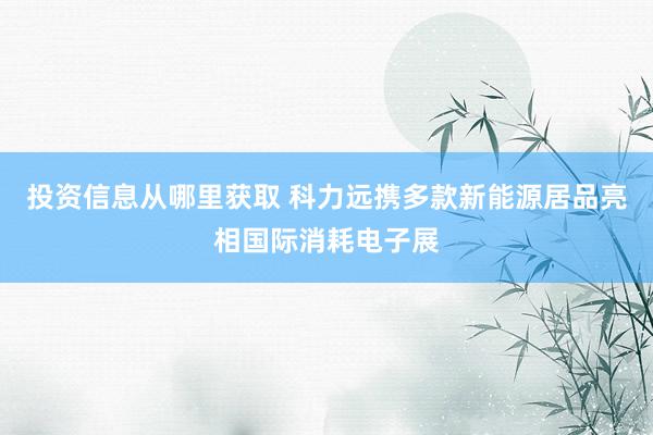 投资信息从哪里获取 科力远携多款新能源居品亮相国际消耗电子展