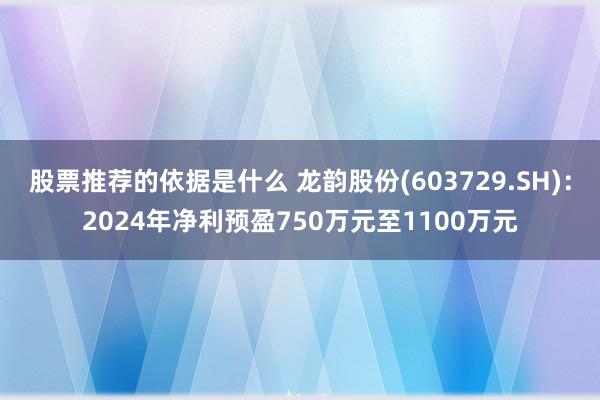 股票推荐的依据是什么 龙韵股份(603729.SH)：2024年净利预盈750万元至1100万元