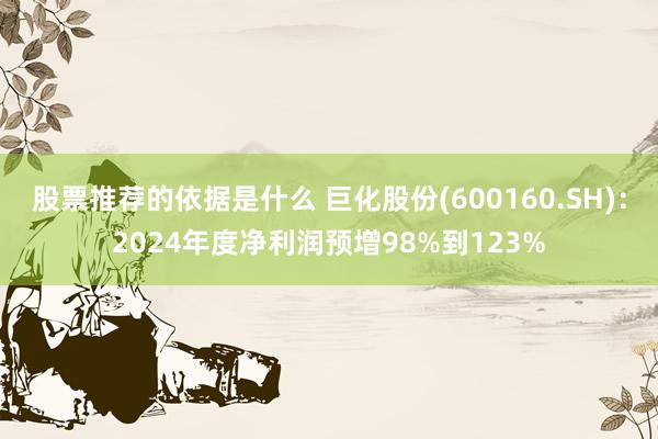 股票推荐的依据是什么 巨化股份(600160.SH)：2024年度净利润预增98%到123%