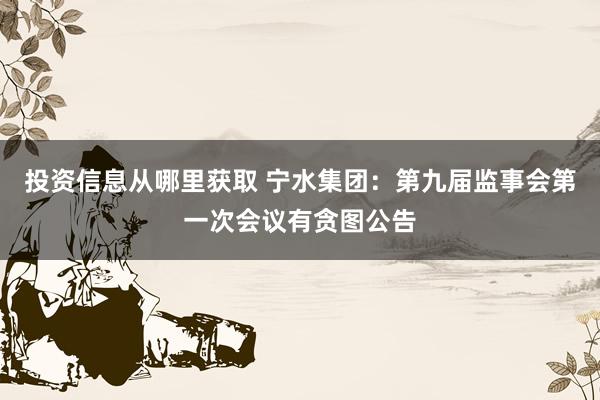 投资信息从哪里获取 宁水集团：第九届监事会第一次会议有贪图公告