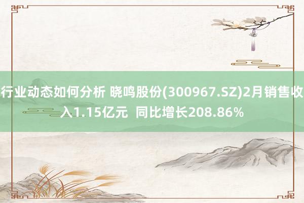 行业动态如何分析 晓鸣股份(300967.SZ)2月销售收入1.15亿元  同比增长208.86%