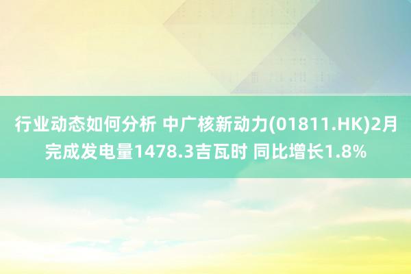 行业动态如何分析 中广核新动力(01811.HK)2月完成发电量1478.3吉瓦时 同比增长1.8%