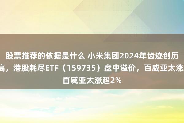 股票推荐的依据是什么 小米集团2024年齿迹创历史新高，港股耗尽ETF（159735）盘中溢价，百威亚太涨超2%